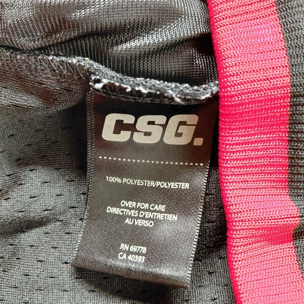 CSG Basketball Shorts Black Mesh Red White Striped Waistband Athletic Gym 3XL
